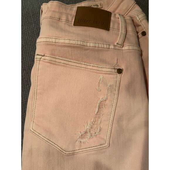 Judy Blue Wide Leg Distressed Jeans |‎ Baby Pink | Size 16W - Picture 5 of 16